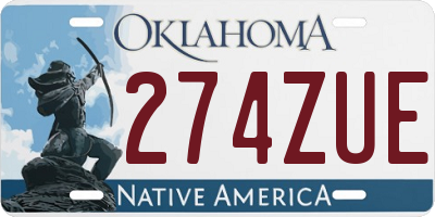 OK license plate 274ZUE