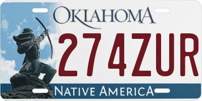 OK license plate 274ZUR