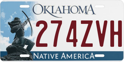 OK license plate 274ZVH