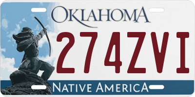 OK license plate 274ZVI