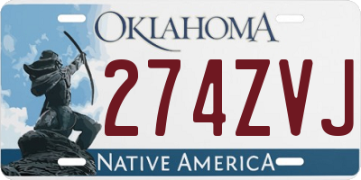 OK license plate 274ZVJ