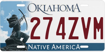 OK license plate 274ZVM