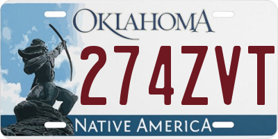 OK license plate 274ZVT