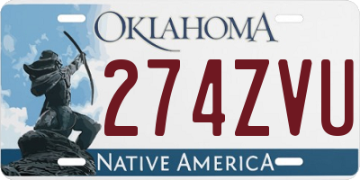 OK license plate 274ZVU