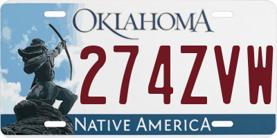 OK license plate 274ZVW