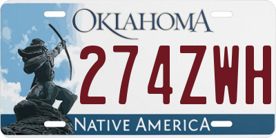 OK license plate 274ZWH