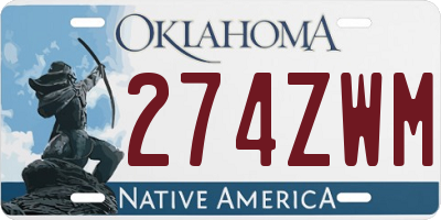 OK license plate 274ZWM