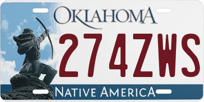 OK license plate 274ZWS