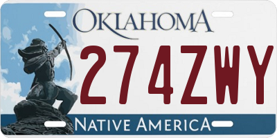 OK license plate 274ZWY