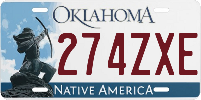 OK license plate 274ZXE