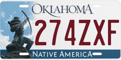 OK license plate 274ZXF