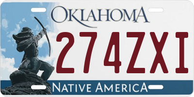 OK license plate 274ZXI