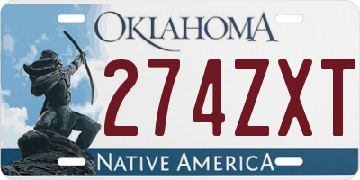 OK license plate 274ZXT