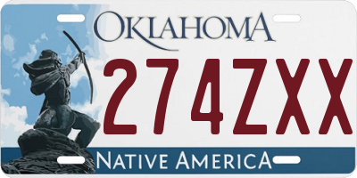 OK license plate 274ZXX