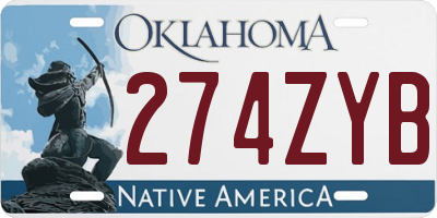 OK license plate 274ZYB