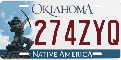 OK license plate 274ZYQ