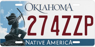 OK license plate 274ZZP