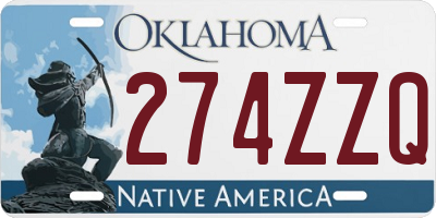 OK license plate 274ZZQ