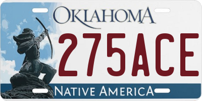 OK license plate 275ACE