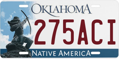 OK license plate 275ACI