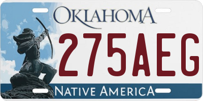 OK license plate 275AEG