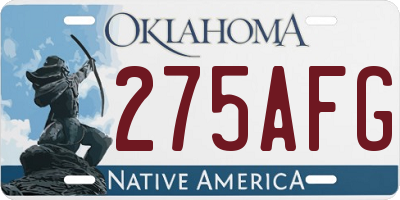 OK license plate 275AFG