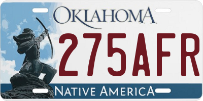 OK license plate 275AFR