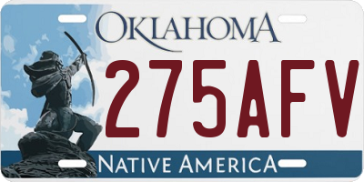 OK license plate 275AFV