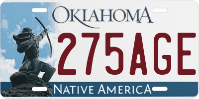 OK license plate 275AGE