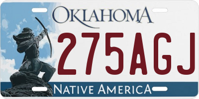 OK license plate 275AGJ