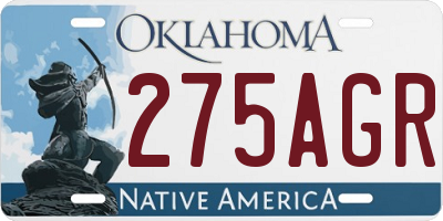 OK license plate 275AGR