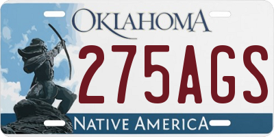 OK license plate 275AGS