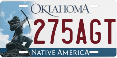 OK license plate 275AGT