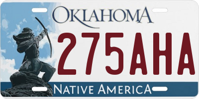 OK license plate 275AHA