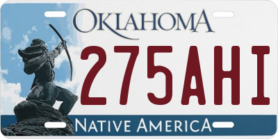 OK license plate 275AHI