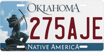 OK license plate 275AJE