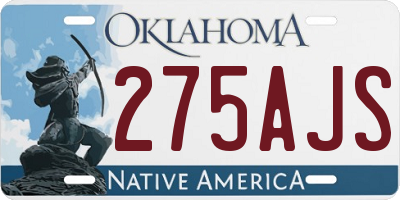OK license plate 275AJS
