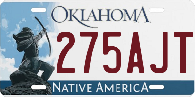 OK license plate 275AJT