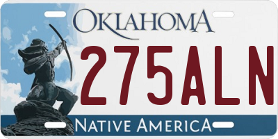 OK license plate 275ALN