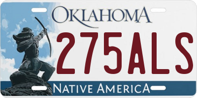 OK license plate 275ALS