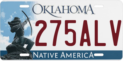 OK license plate 275ALV