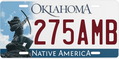 OK license plate 275AMB