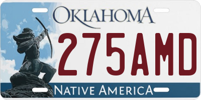 OK license plate 275AMD