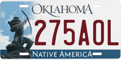 OK license plate 275AOL