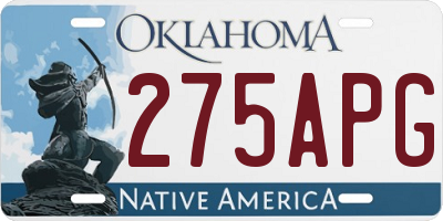 OK license plate 275APG