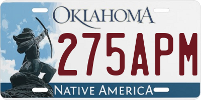 OK license plate 275APM