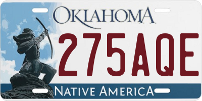 OK license plate 275AQE