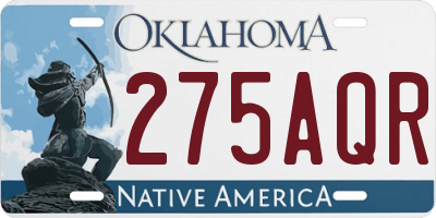 OK license plate 275AQR