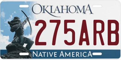 OK license plate 275ARB