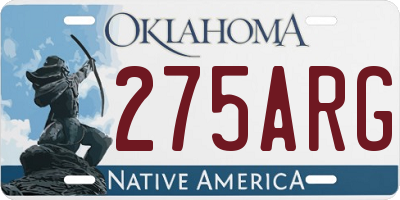 OK license plate 275ARG